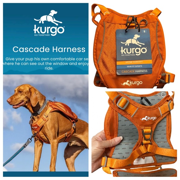 Kurgo Cascade Dog Harness with Storage Pack β Orange β Size Small (S) - Picture 1 of 9